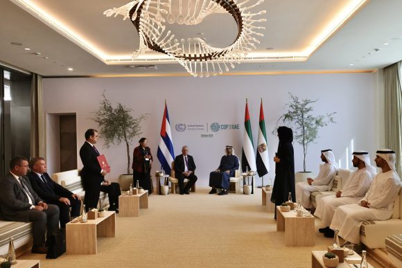 Díaz-Canel sostiene conversaciones oficiales con presidente de Emiratos Árabes